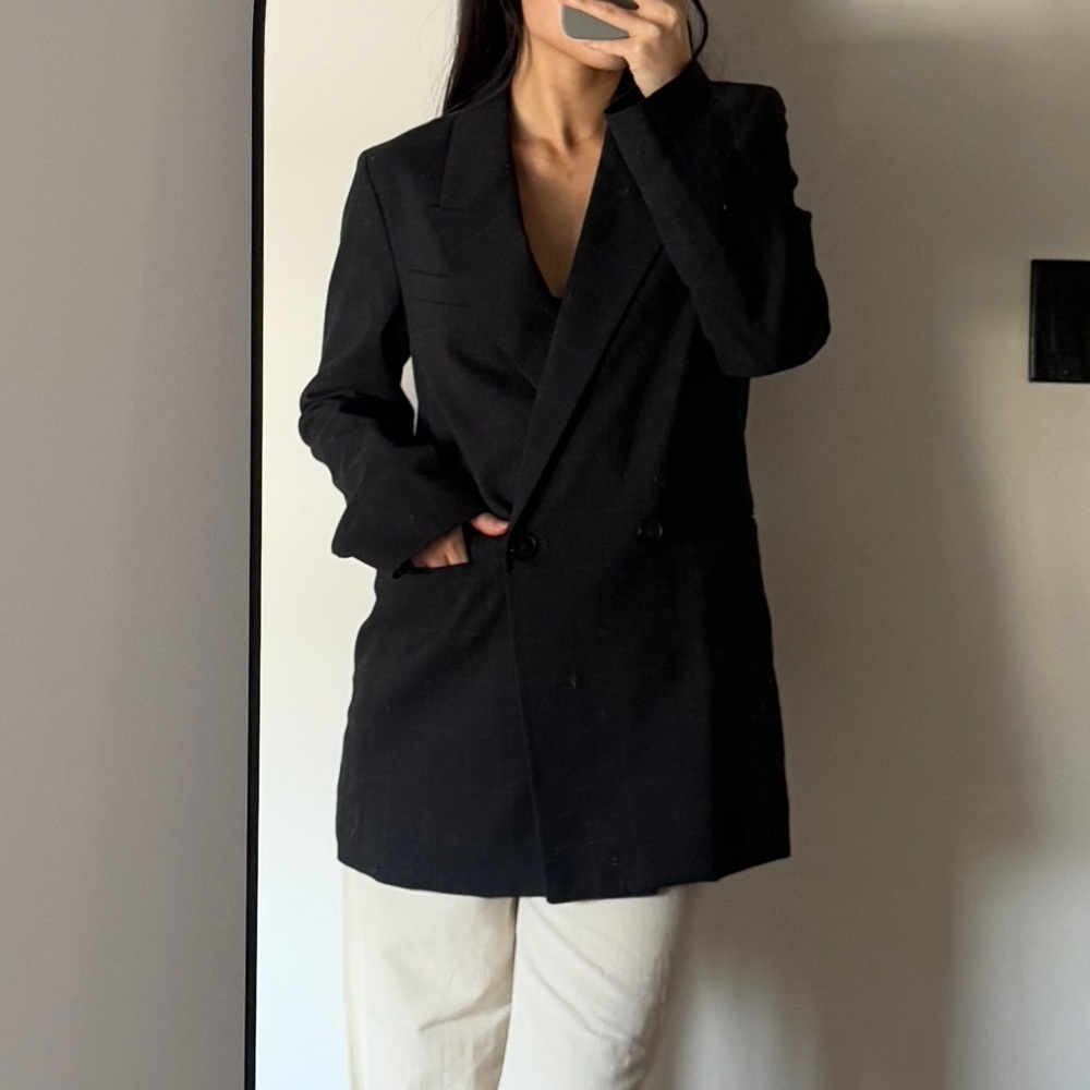 Patterned double breast blazer
